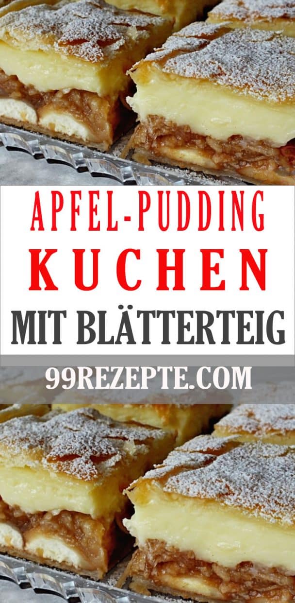 Apfel Pudding Kuchen Mit Bl Tterteig Rezepte