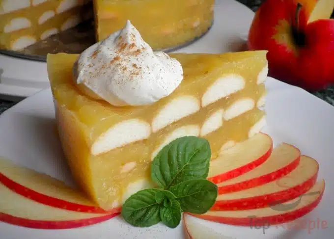 löffelbiskuit kuchen mit vanillepudding