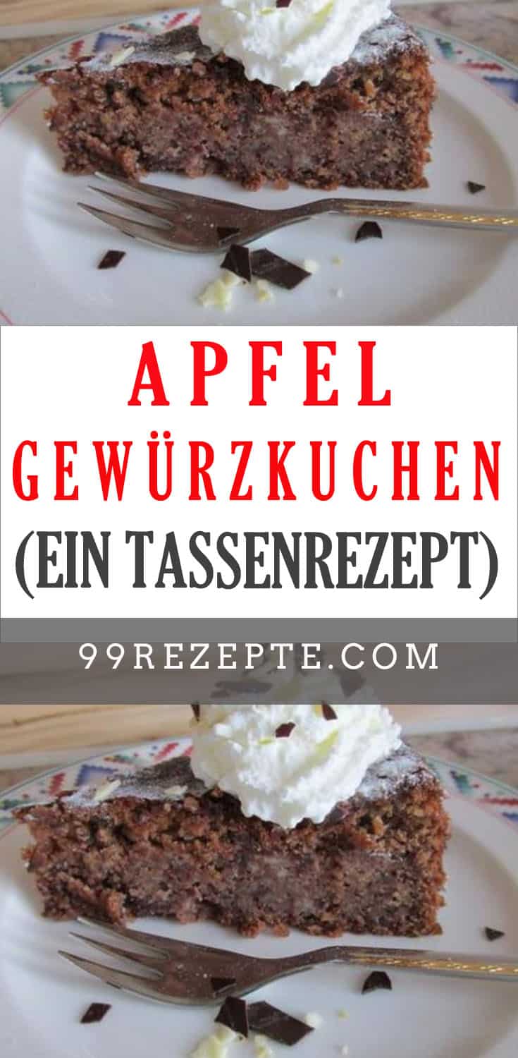 Apfel-Gewürzkuchen (ein Tassenrezept) - 99 rezepte