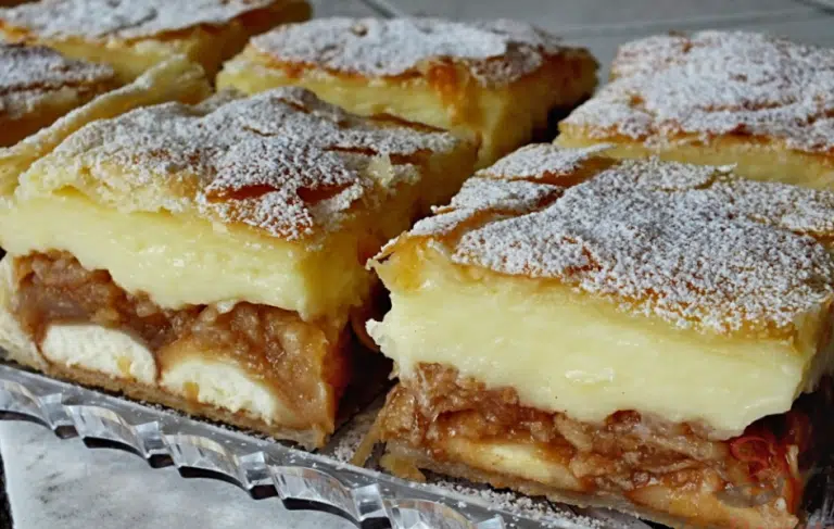 blätterteig mit apfel und pudding