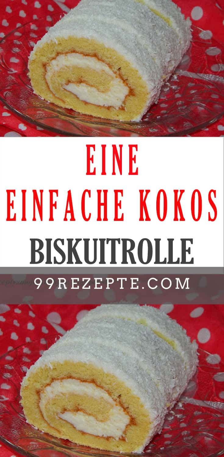 Eine einfache Kokos-Biskuitrolle - Gesundmutter