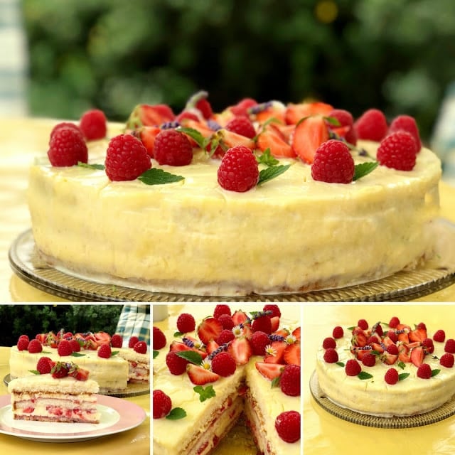 Sommerliche Erdbeer-Vanille Torte (juliaskuchen)