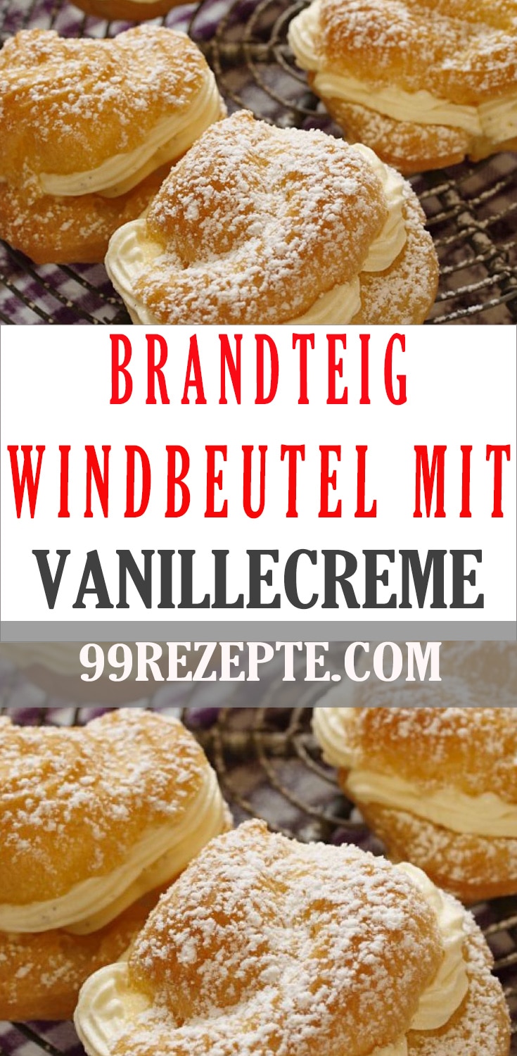 Brandteig-Windbeutel mit Vanillecreme