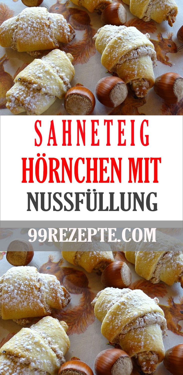 Sahneteig-Hörnchen mit Nussfüllung - 99 rezepte