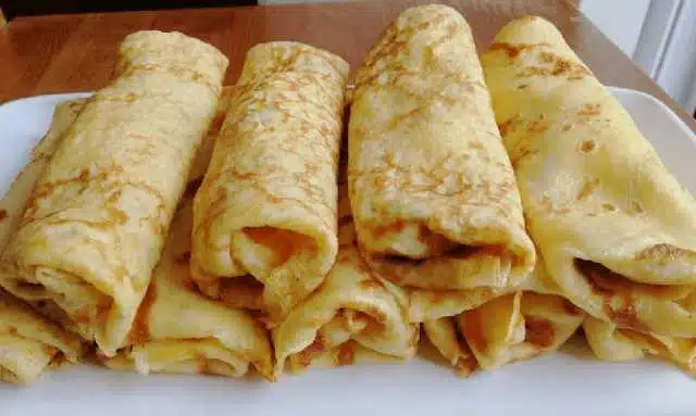 Pfannkuchen mit Vanillepudding ohne Mehl