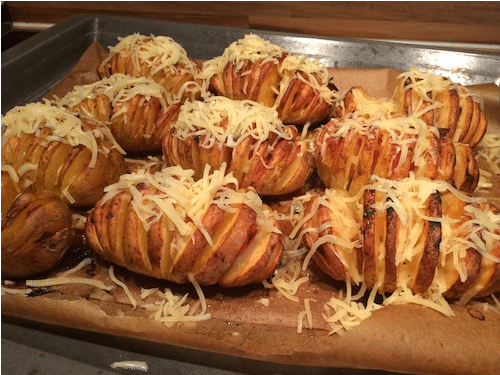 Fächerkartoffeln mit Schinken und Käse