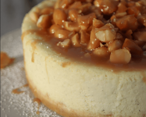 Cheesecake mit karamellisierten Macadamianüssen