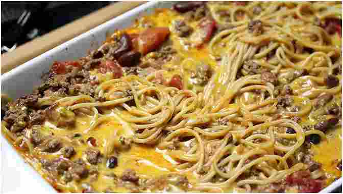 Spaghetti Auflauf mit Hackfleisch