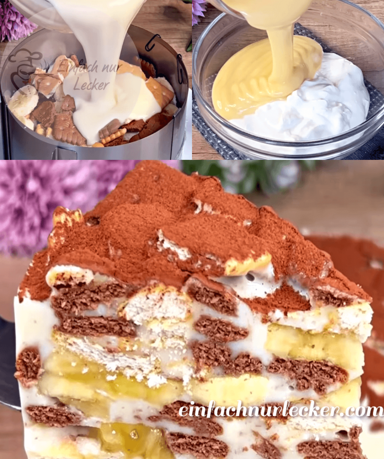 Bananen-Keks-Kuchen: Das leckere Dessert ohne backen