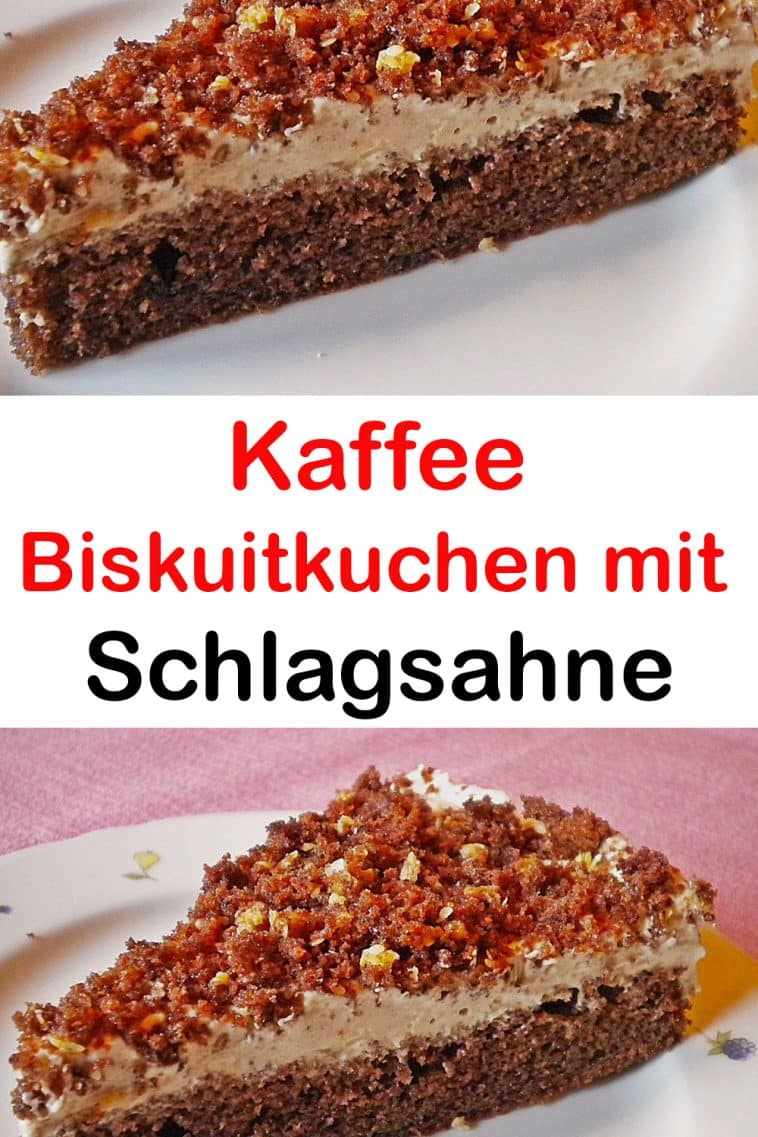 Kaffee-Biskuitkuchen mit Schlagsahne - 99 rezepte