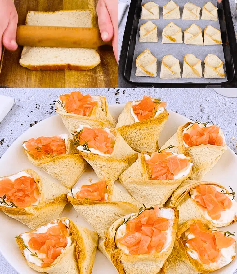 Brottaschen mit Käse und Lachs: köstlich für eine einfache und originelle Vorspeise!