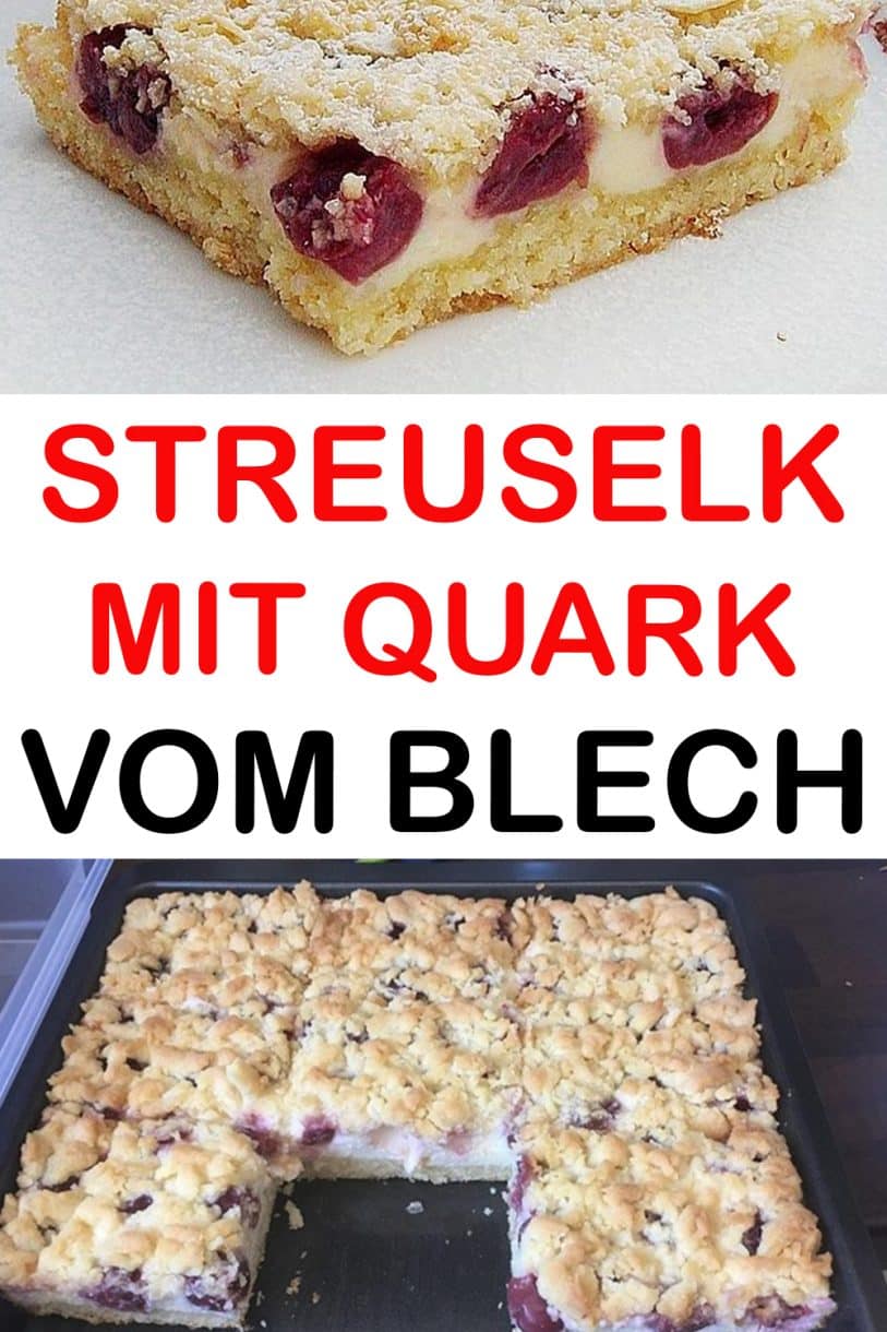 APFEL – STREUSELKUCHEN MIT QUARK VOM BLECH - 99 Rezepte