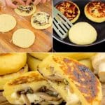 Mit Pilzen gefüllte Kartoffelkuchen