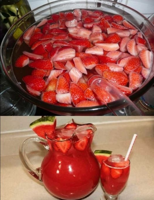 Erdbeer Bowle mit Melone