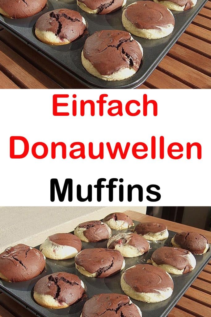 Donauwellen Muffins, gehen wunderschön “bergig” auf