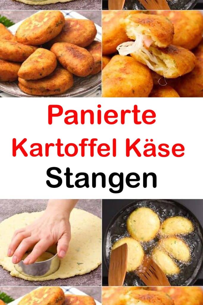 Panierte Kartoffel Käse Stangen, megalecker