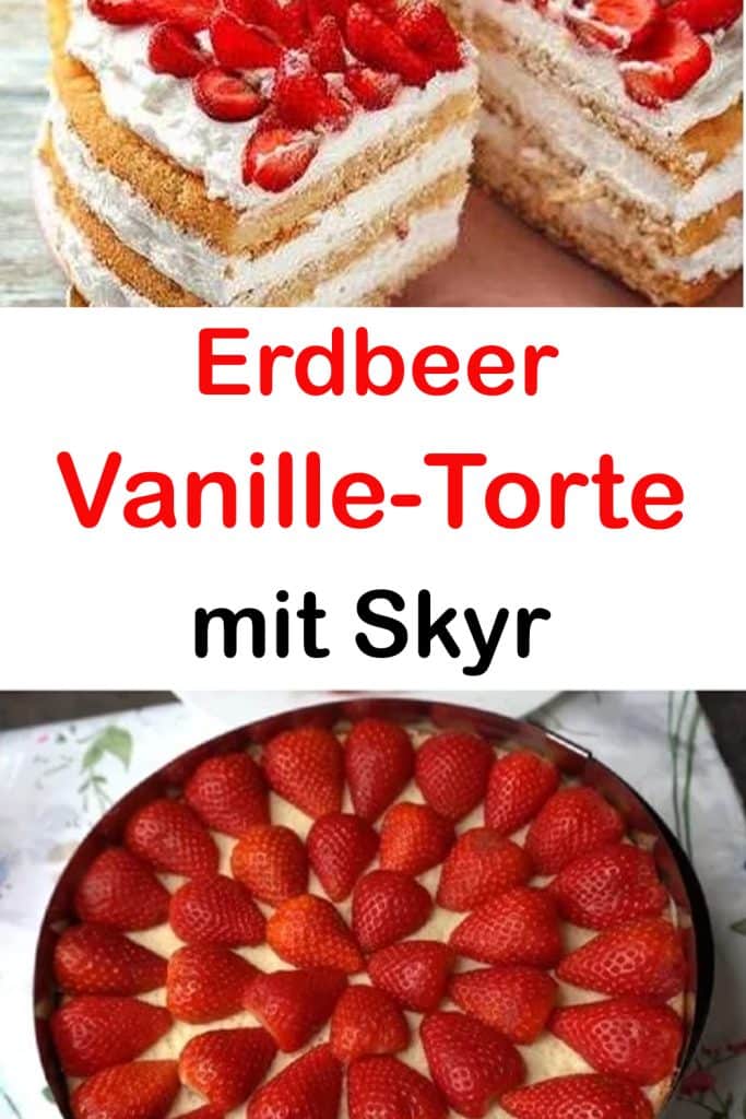 Erdbeer-Vanille-Torte mit Skyr