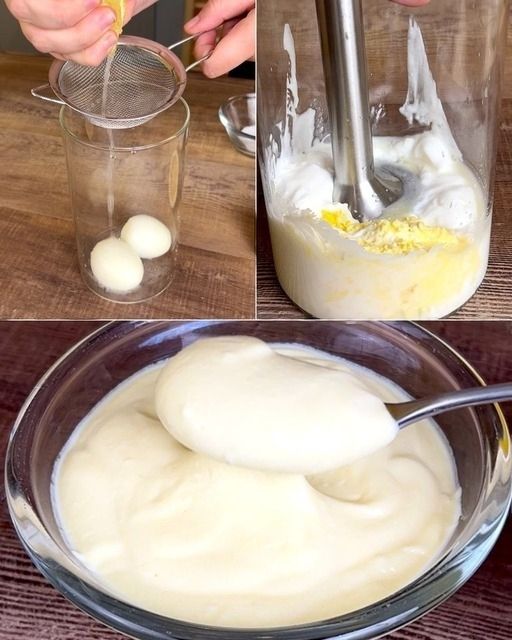 Mayonnaise mit hartgekochten Eiern