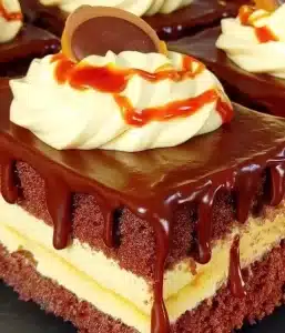 Schoko Vanillecreme Kuchen mit Toffifee