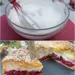 kuchen mit griechischem joghurt und kirschen