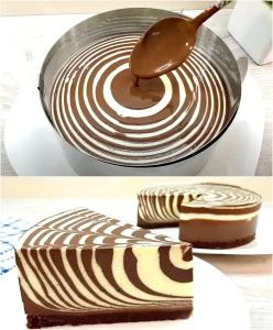 ZEBRA-Kuchen ohne Backen, ohne Mehl! Bereiten Sie dieses tolle Dessert schnell und einfach zu!