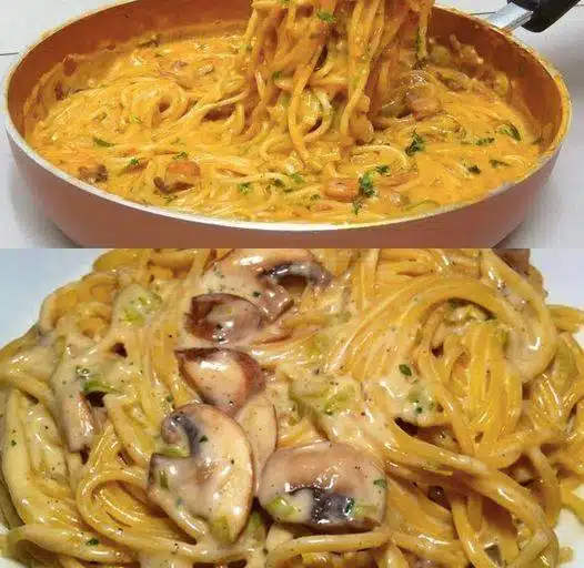 champignon spaghetti aus der pfanne