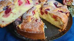 blitz kirschkuchen mit vanillepudding