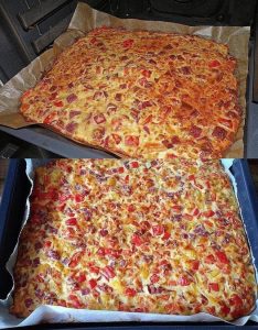 schüttelpizza mit mehl