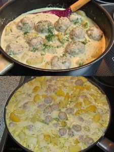 schmorgurke mit hackbällchen