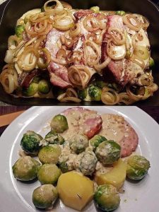 kasseler rosenkohl-auflauf