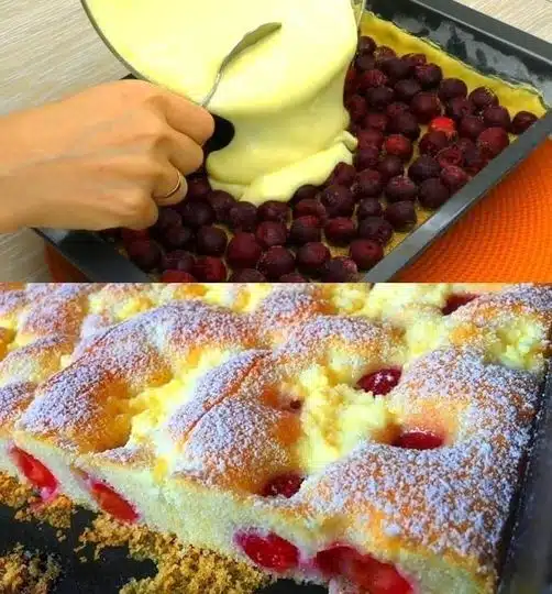 Fantastischer Quark Kirschkuchen in 5 Minuten