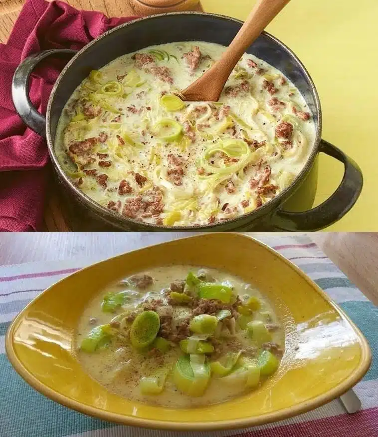Gehackte Lauchsuppe