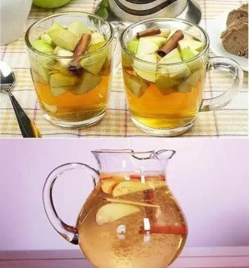 Apfelwasser mit Zimt und Zitrone