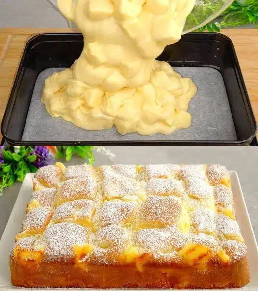 OMG ist das lecker woow! – Omas Apfelkuchen mit Vanillepudding