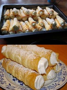 Omas Schaumrollen mit Vanillecreme