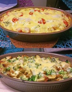 Gyros-Auflauf mit Knoblauch und fantastischer Sauce Hollandaise