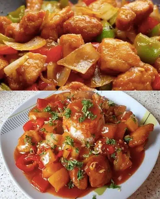 Süß-saures Hühnchen ist besser als chinesisches Restaurant! Die Sauce ist die absolute Bombe!