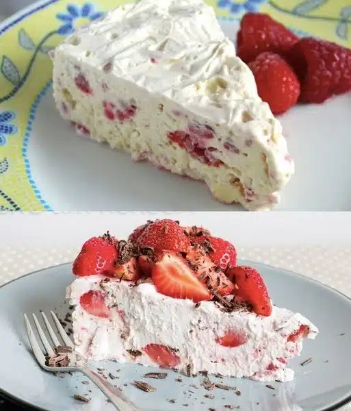 Erdbeer-Eiscreme-Torte – zergeht auf der Zunge