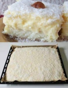 kokos kuchen mit pudding