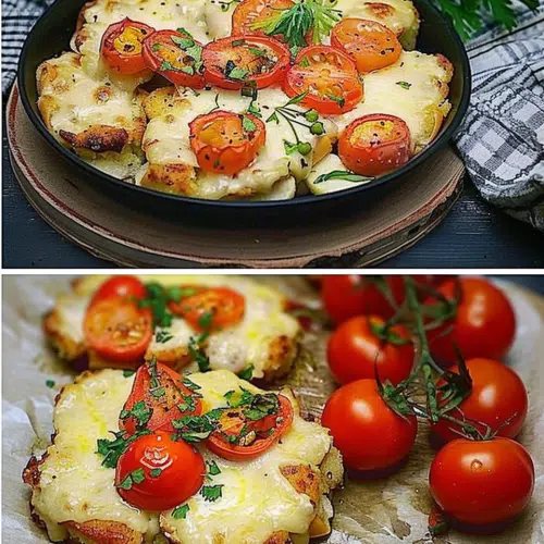 Konnte ich täglich essen: Gebackener Blumenkohl mit Tomaten und Käse
