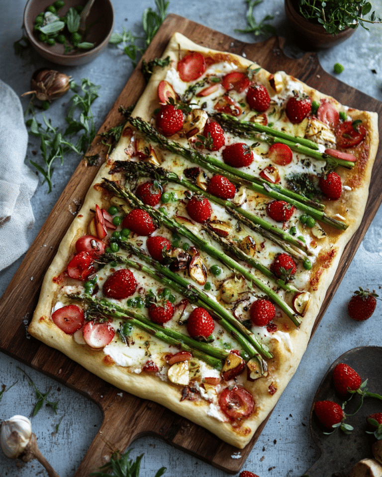 Flammkuchen mit geräucherter Forelle, Spargel und Erdbeeren: Ein Raffiniertes Sommergericht