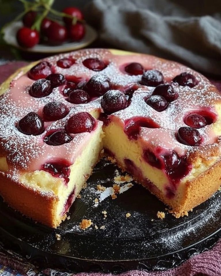 Kirschkuchen mit Vanillepudding