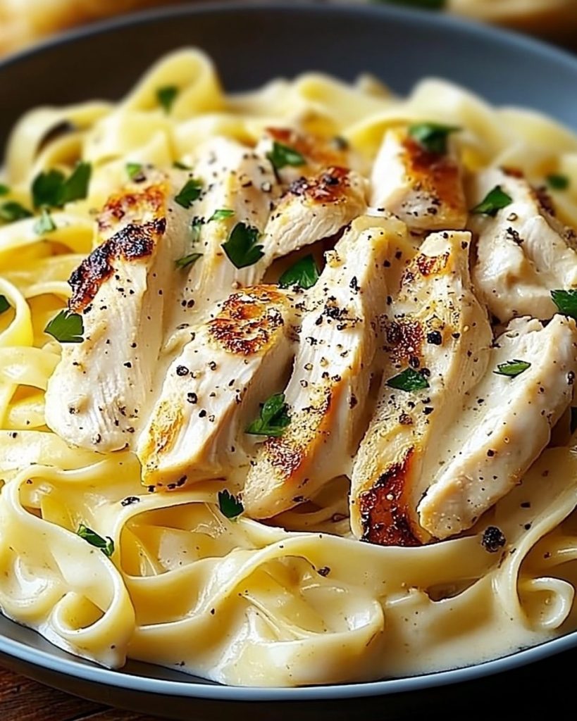 Fettuccine Alfredo mit Hähnchen