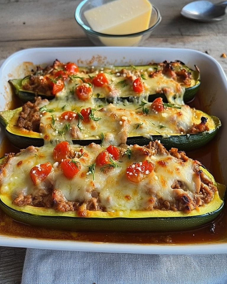 Gefüllte Zucchini mit Hackfleisch und Käse