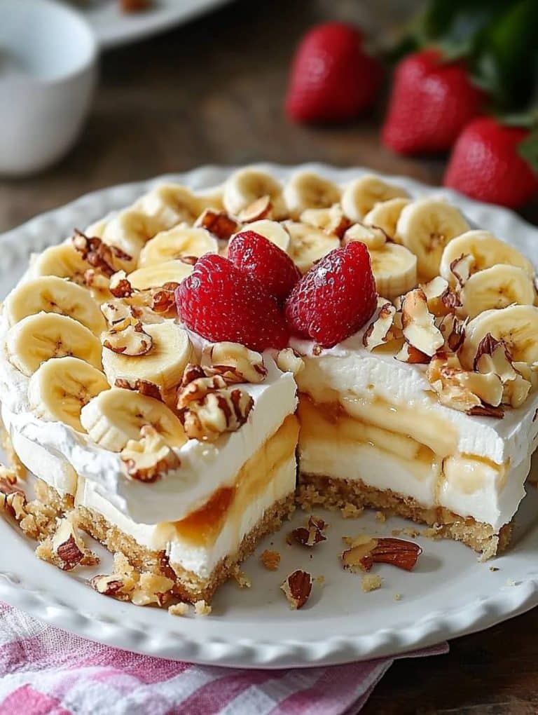 Bananensplit Torte ohne backen mit 500g Frischkäse