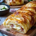 blätterteigstrudel mit schinken und käse