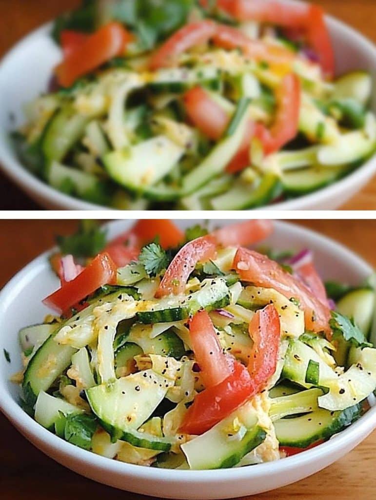 Gurkensalat mit Chinakohl zum Abnehmen, ist köstlich und in 5 Minuten fertig