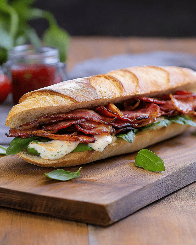 Caprese Bacon-Ciabatta-Sandwich