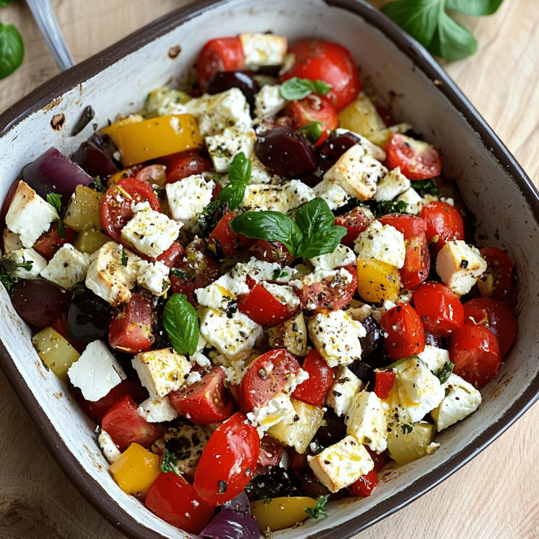 Mediterranes Ofengemüse mit Feta und Frischen Kräutern: Ein Farbenfrohes und Aromatisches Gericht