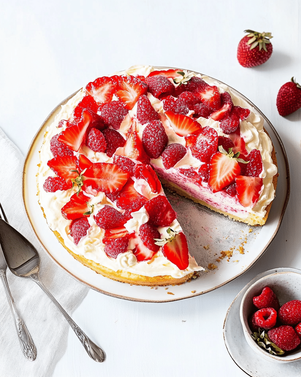 Erdbeerkuchen mit Vanillepudding